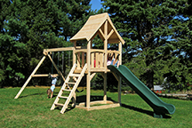 Triumph Play System's Havendale with arched wood roof and slide.