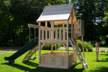 Triumph Play System's Kelton Space Saver Loaded cedar wsing crow's nest.